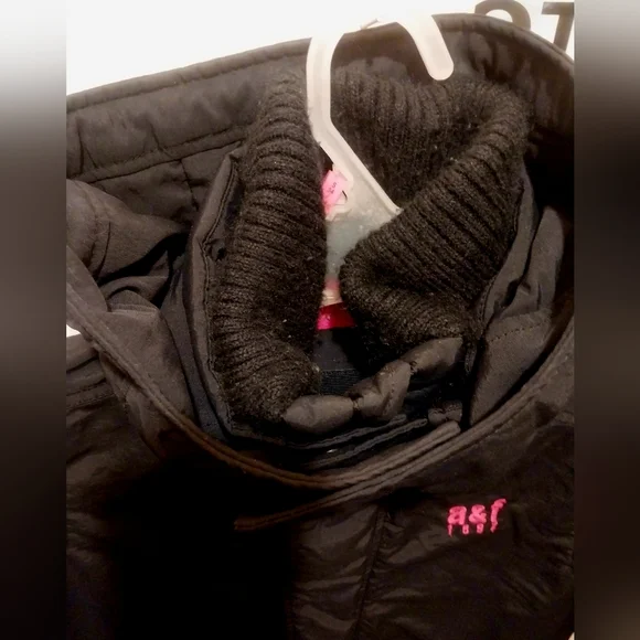 Abercrombie & Fitch Weather Warrior Winter Coat Size Youth XL  black / red - Picture 11 of 14